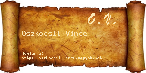 Oszkocsil Vince névjegykártya